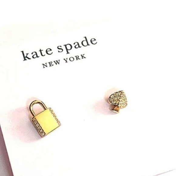 kate spade Asymmetric Lock & Spade Earrings - Picture 5 of 9